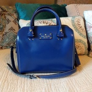 Kate Spade Alessa Wellesley Leather Satchel Holiday Blue Limited Edition Handbag